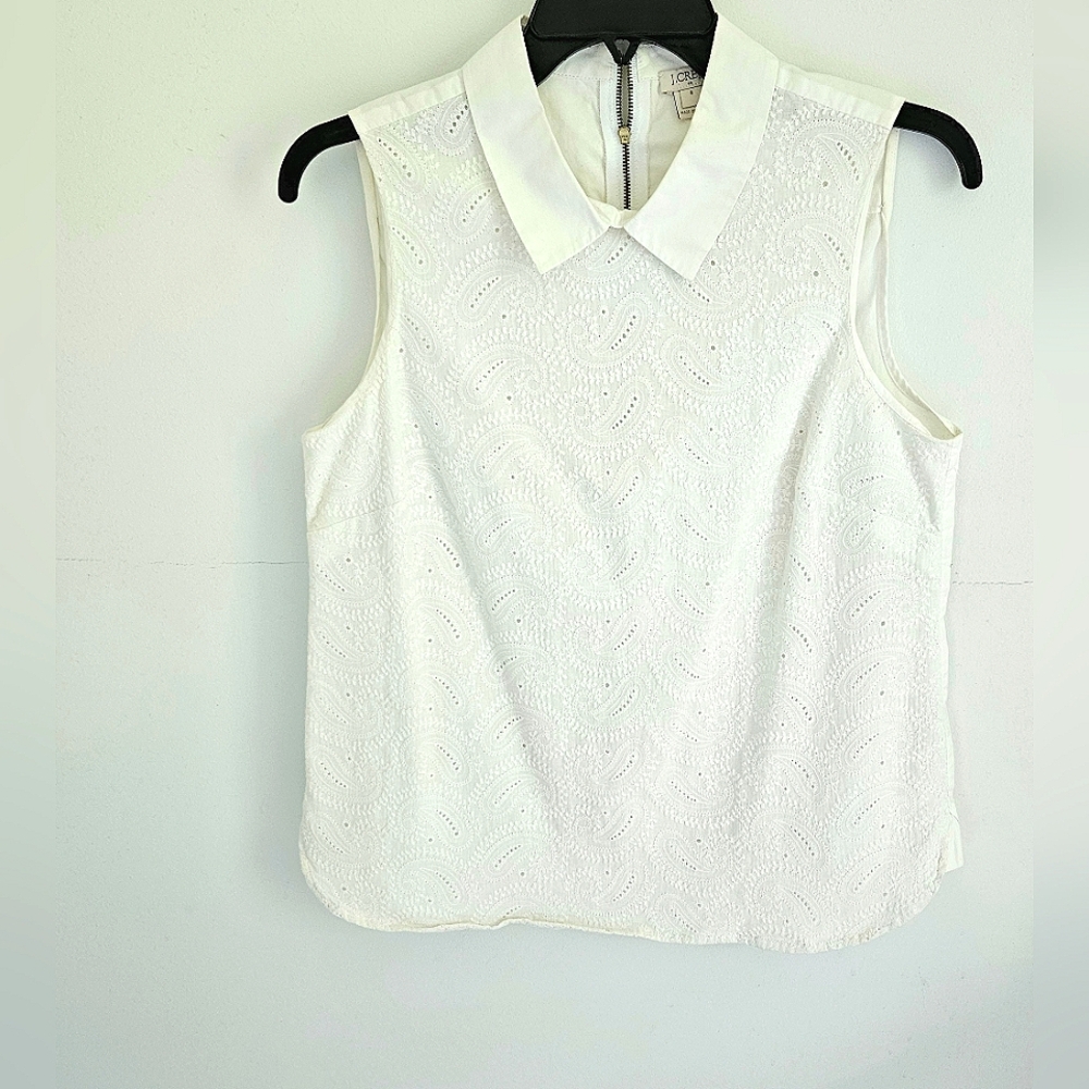 J. Crew Eyelet Sleeveless Popover Top